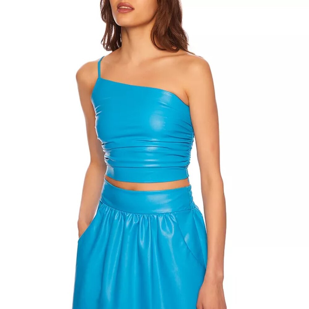 Susane Monaco Faux Leather Top